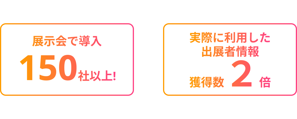 展示会で導入150社以上! 実際に利用した出展者情報獲得数2倍